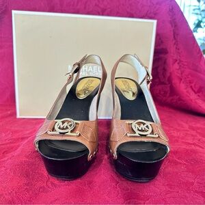 Michael Kors Brown Peep Toe Heels